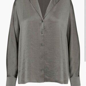 Aritzia / Wilfred Freeform Satin Button Up Shirt - size S - Grey